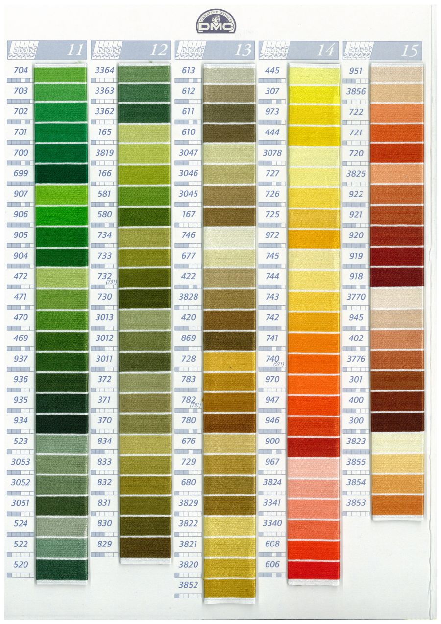 DMC W100 Real Thread Colour Chart Page 3